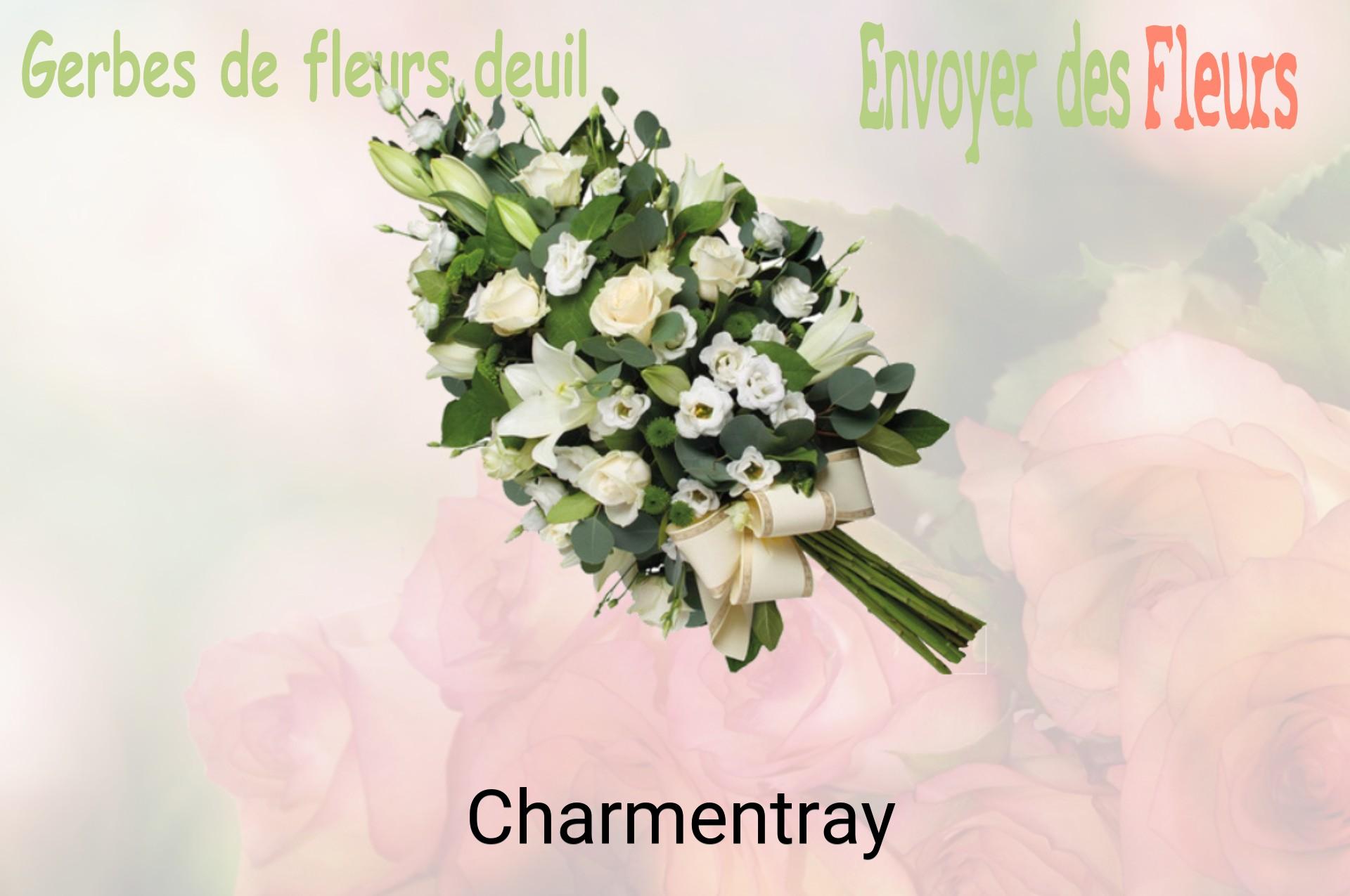 Gerbe de fleurs de deuil livrée à Charmentray